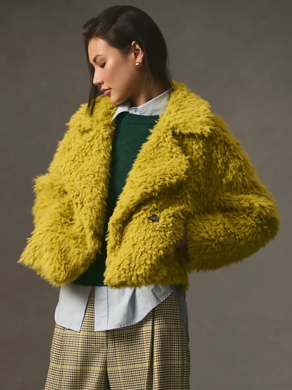Anthropologie Faux Fur Jacket Coat - RUNS LARGE!